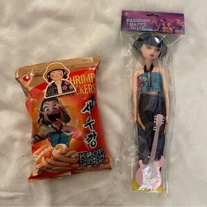 Bundle: K-pop Demon Hunter Zoey bundle - Fashion Happy Doll Pink Guitar sticker